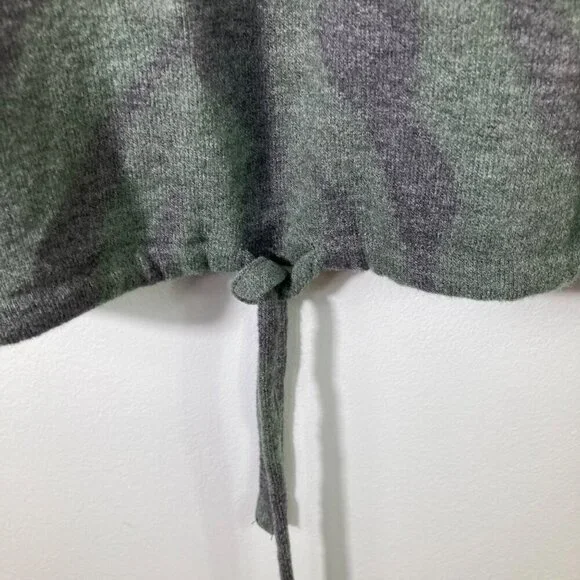 Womens Brushed Sweatshirt Tie Front Jungle Green Zebra M‎ NWT #1 - Picture 4 of 7